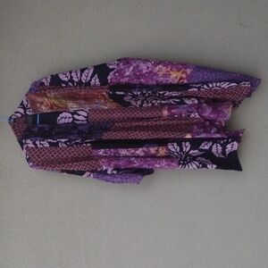 Wild Woman Wild Thing Purple Patchwork Boho Kimono Open Cardigan OS